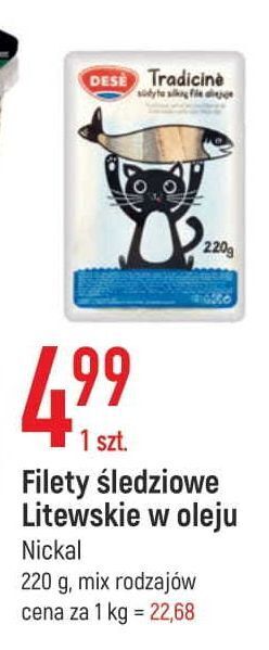 E.Leclerc Filety śledziowe litewskie w oleju dese oferta