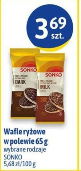 Euro Sklep Sonko Wafle ryżowe w polewie 65g wybrane rodzaje oferta