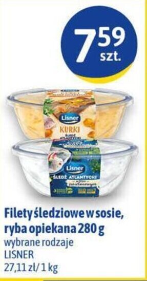 Euro Sklep Lisner Filety śledziowe w sosie ryba opiekana 280g wybrane rodzaje oferta
