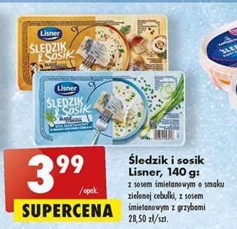 Biedronka Śledź z sosem zieloną cebulką lisner śledzik & sosik oferta