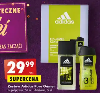 Biedronka Adidas Pure Game Zestaw żel pod prysznic 250 ml + dezodorant, 75 ml oferta