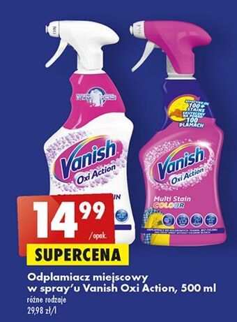Biedronka Odplamiacz w sprayu vanish oxi action oferta
