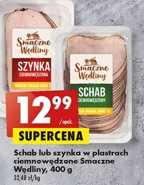 Biedronka Szynka ciemno wędzona plastry smaczne wędliny oferta