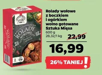 Netto Rolady wołowe z boczkiem i ogórkiem wolno gotowane sztuka mięsa netto oferta