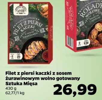 Netto Filet z piersi kaczki sosem żurawinowym wolno gotowany sztuka mięsa netto oferta
