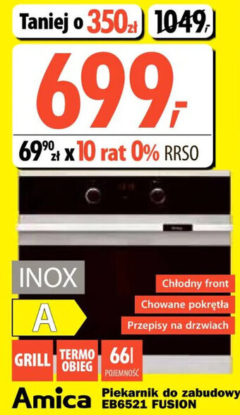 Media Expert Amica Piekarnik do zabudowy EB6521 FUSION oferta