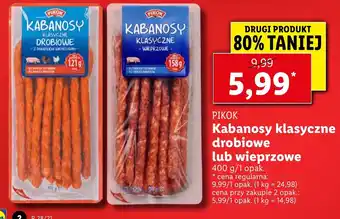 Lidl Kabanosy klasyczne drobiowe 400g oferta