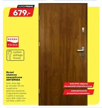 Bricomarche Drzwi stalowe zewnętrzne ARTEMIDA oferta