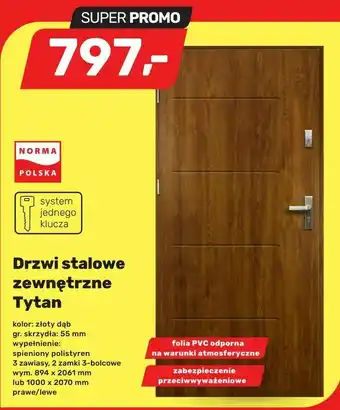 Bricomarche Drzwi stalowe zewnętrzne Tytan oferta