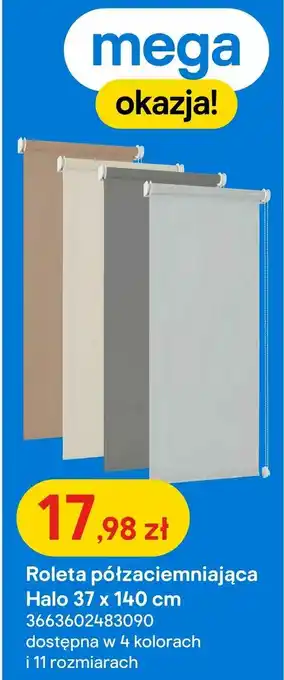 Castorama Roleta półzaciemniająca Halo 37 x 140 cm oferta