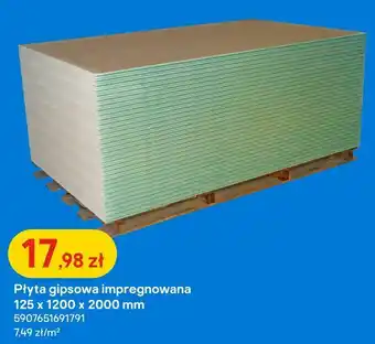 Castorama Płyta gipsowa impregnowana 125 x 1200 x 2000 mm oferta