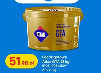 Castorama Gładź gotowa Atlas GTA 18 kg oferta