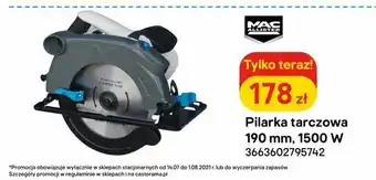 Pilarka tarczowa 190 mm, 1500 W