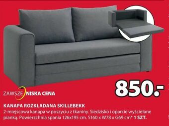 JYSK Kanapa rozkładana skillebekk oferta