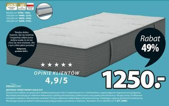 JYSK MATERAC SPRĘŻYNOWY GOLD S75 oferta