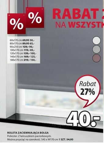 JYSK ROLETA ZACIEMNIAJĄCA BOLGA oferta