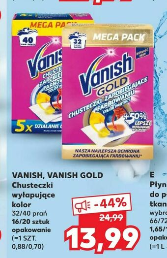 Kaufland VANISH, VANISH GOLD Chusteczki wyłapujące kolor oferta