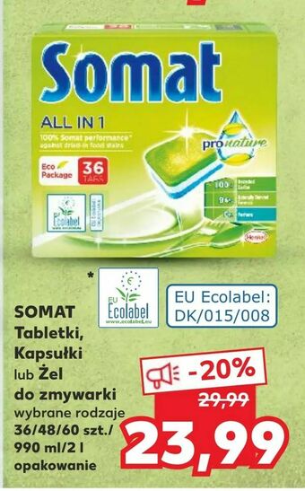 Kaufland SOMAT Tabletki, Kapsułki lub Żel do zmywarki oferta