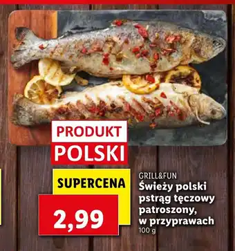 Lidl Świeży polski pstrąg tęczowy patroszony w przyprawach 100g oferta