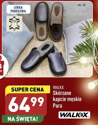 ALDI Walkx skórzane kapcie męskie Para oferta