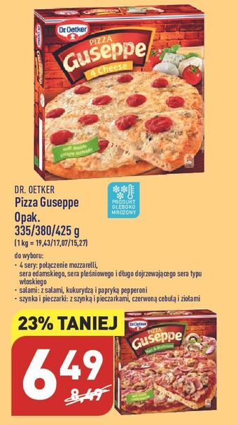 ALDI Pizza cztery sery dr. oetker guseppe oferta