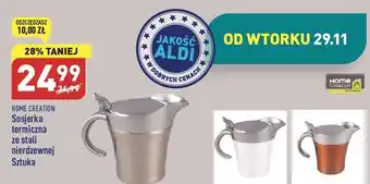 ALDI Sosjerka termiczna stal nierdzewna 400 ml czerwona home creation oferta