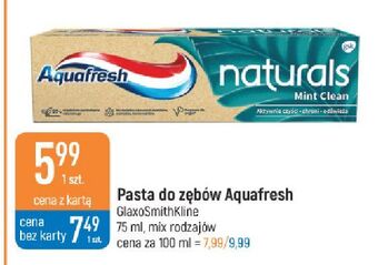 E.Leclerc Pasta do zębów mint cleant aquafresh naturals oferta