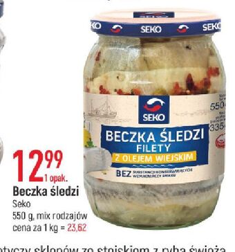 E.Leclerc Beczka śledzi filety śledziowe z olejem wiejskim seko oferta