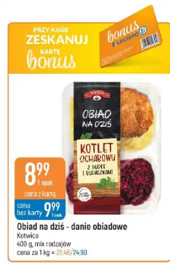 E.Leclerc Kotlet schabowy z puree i buraczkami kotwica oferta