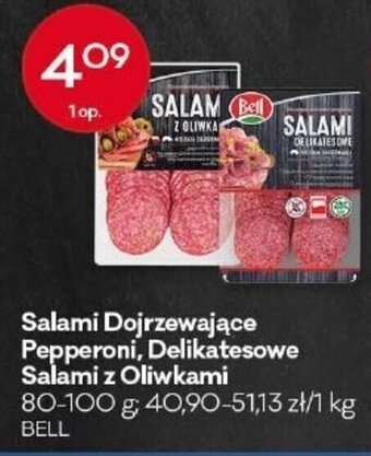 Bell Salami Dojrzewające Pepperoni, Delikatesowe Salami z Oliwkami 80-100g