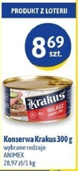 Euro Sklep Animex Konserwa Krakus 300 g wybrane rodzaje oferta