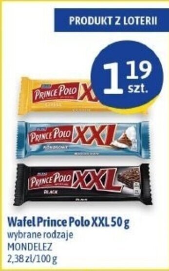 Euro Sklep Mondelez Wafel Prince Polo XXL 50 g wybrane rodzaje oferta