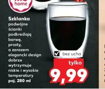 Kaufland Szklanka podwójne ścianki podkreślają barwę, wytrzymuje niskie i wysokie temperatury pojemność 280 ml ( bez ucha ) oferta