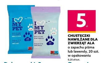Dealz Chusteczki dla zwierząt white musk i love my pet oferta