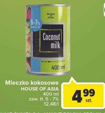 Carrefour Mleczko kokosowe 5-7% house of asia oferta