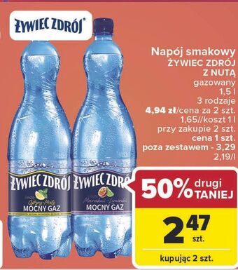 Carrefour Woda mocny gaz cytryna mięta żywiec zdrój oferta