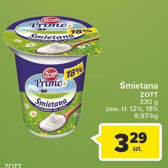 Carrefour Śmietana 18 % zott primo oferta