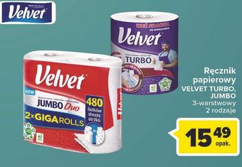 Carrefour Ręcznik papierowy velvet turbo oferta