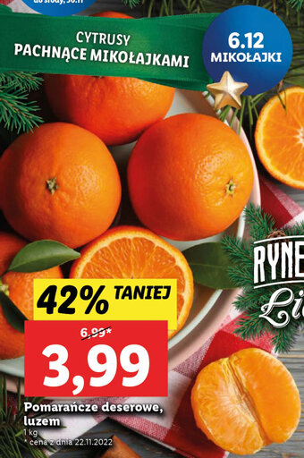 Lidl Pomarańcze deserowe, luzem 1kg oferta