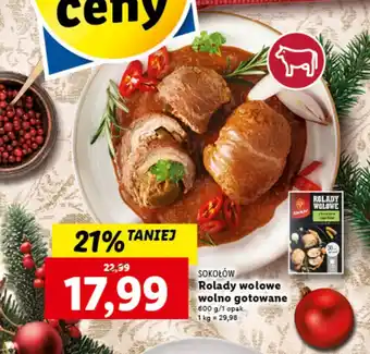 Lidl Sokołów  Rolady wołowe wolno gotowane 600g oferta