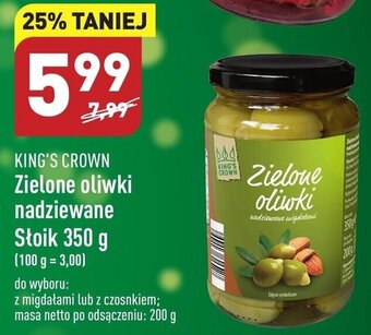 ALDI King's Crown Zielone oliwki nadziewane 350g oferta