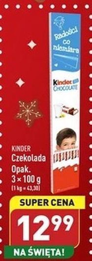 ALDI Batoniki z mlecznej czekolady nadzieniem mlecznym kinder chocolate oferta