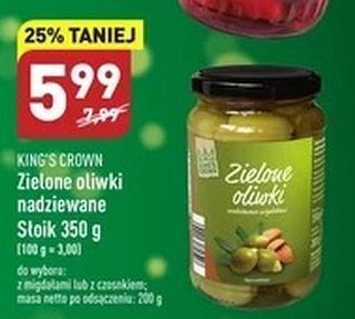 ALDI Oliwki zielone z migdałami king's crown (aldi) oferta