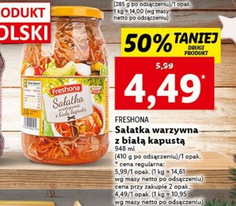 Lidl Sałatka z białej kapusty freshona oferta