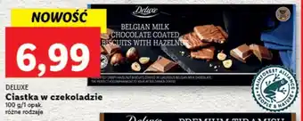 Lidl Ciastka w czekoladzie belgijskiej z orzechami laskowymi deluxe oferta