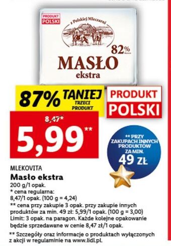 Lidl Masło z polskiej mleczarni mlekovita oferta