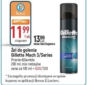 E.Leclerc Żel do golenia sensitive gillette series oferta