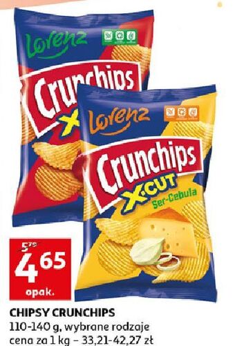 Auchan Chipsy ser-cebula crunchips x-cut oferta
