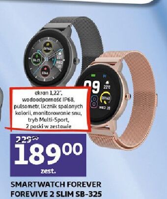Auchan Smartwatch slim sb-325 czarny forever oferta