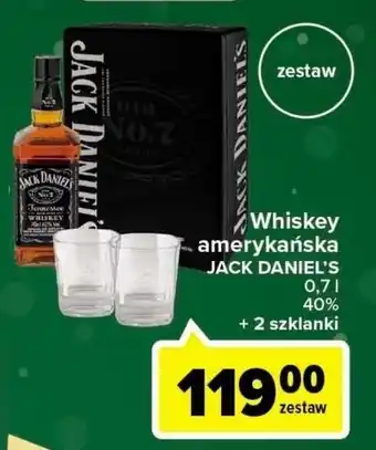 Carrefour Whiskey + 2 szklanki jack daniel's old no. 7 oferta